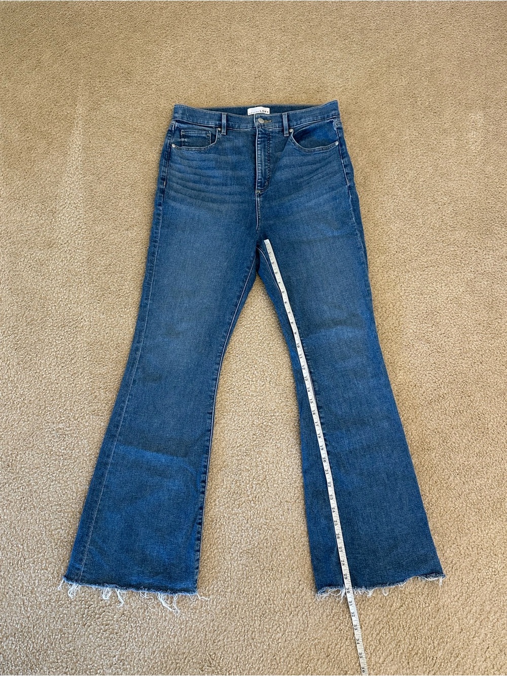 LOFT The Slim Flare 30 10 Raw Hem Jeans Cotton High Rise